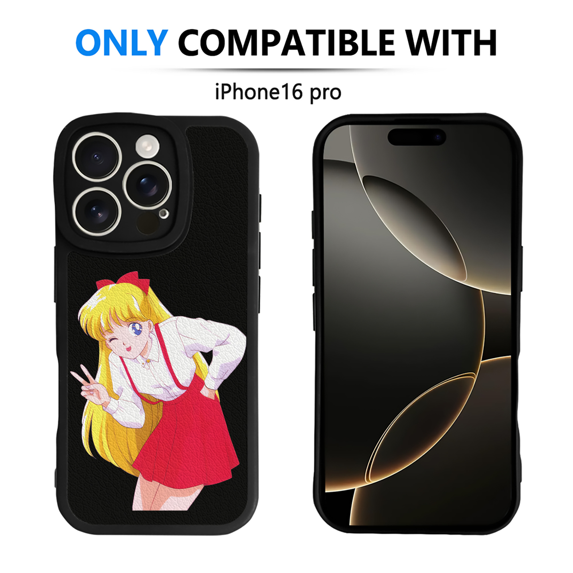 （画像用） 美少女戦士セーラームーン 愛野 美奈子 あいの みなこ Sailor Moon Aino Minako 【iPhone 16シリーズ対応】シリコンスマホケース（レザー調） 材質：シリコン